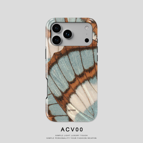 Acvoo蝴蝶花纹时尚纹理iPhone17保护16适用于15苹果14手机壳13防摔壳12不褪色可水洗全包环保