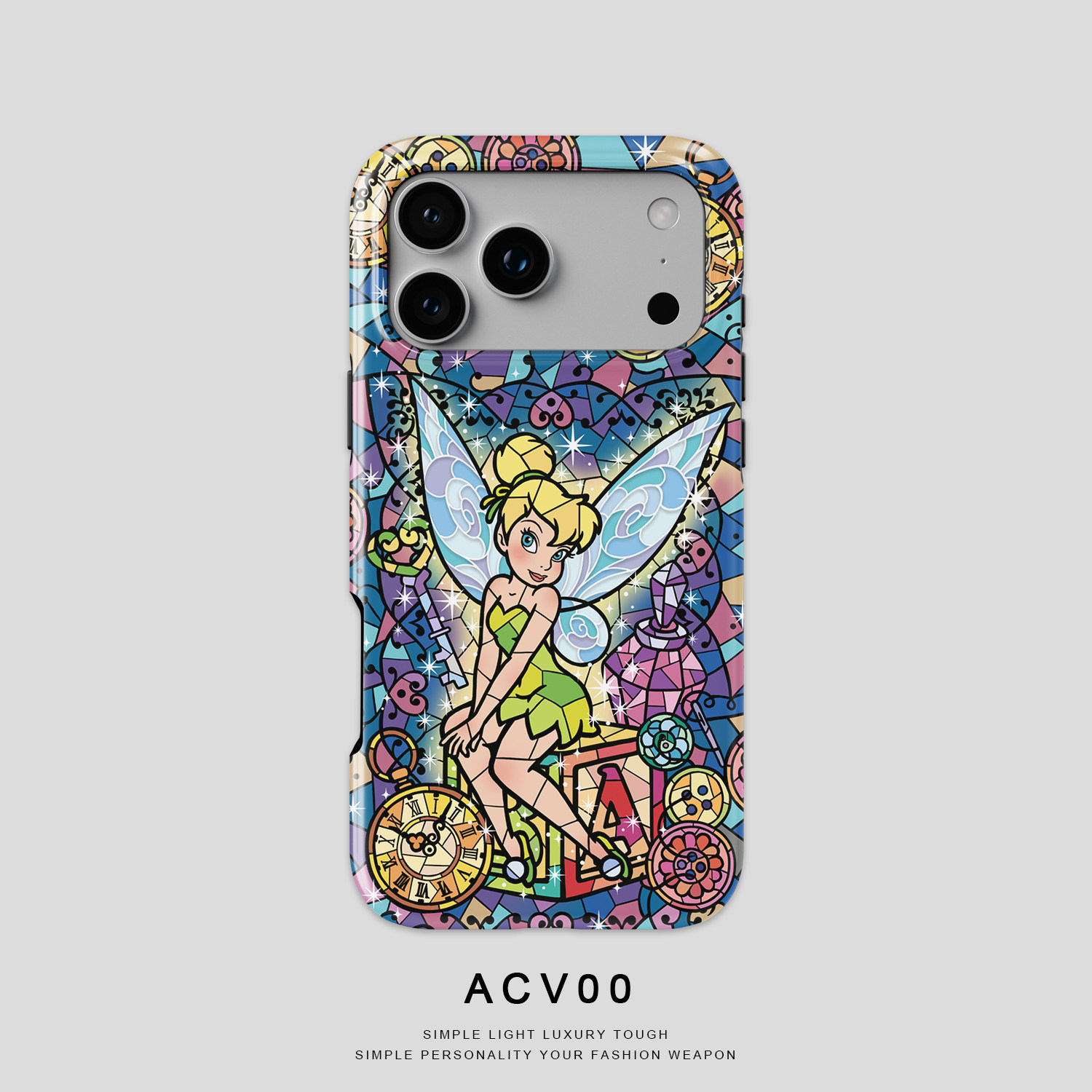 Acvoo可爱玻璃钻石画花朵猫咪美人鱼iPhone17保护16适用于苹果15手机壳14防摔壳13不褪色12环保可水洗Air全包