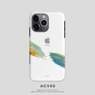 Acvoo油畫油漆藍(lán)色紅色iPhone16Promax適用于15蘋果不掉漆13不發(fā)黃14plus環(huán)保雙層12全包11防摔手機(jī)殼