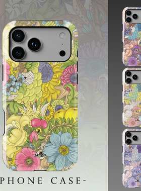 Acvoo紫色海洋生物艺术iPhone16Promax保护12适用于13苹果14手机壳