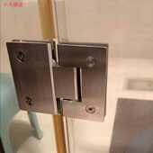 浴室夹折页合页哑黑玻璃门夹304不锈钢90度淋浴房180度加厚铰链.