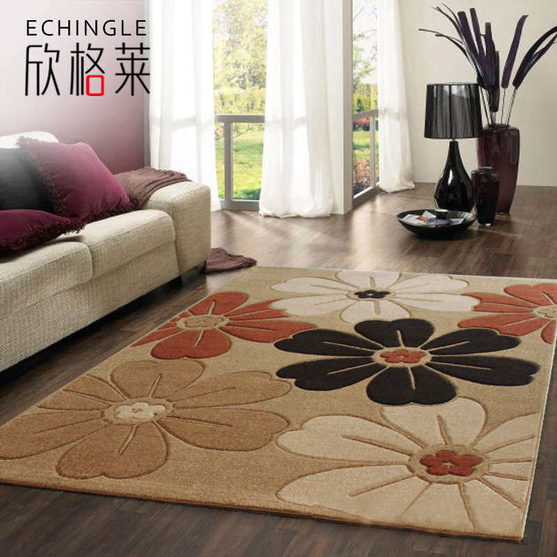 简约现代长方形地毯客厅茶几手毯洗卧室地毯欧式田园毯房间可床边