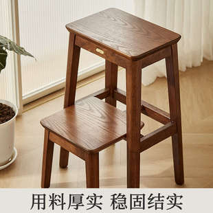 实木梯凳家用折叠梯登高楼梯加厚人字梯凳子梯椅两用小梯子置物架