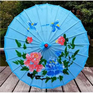 梅花牡丹花绸布伞模特旗袍走秀道具伞舞台舞蹈演出跳舞伞红色花伞