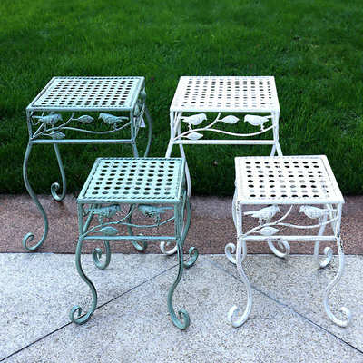 户外铁艺落地式花园庭院室内阳台花盆架花凳装饰花架子置物架摆件