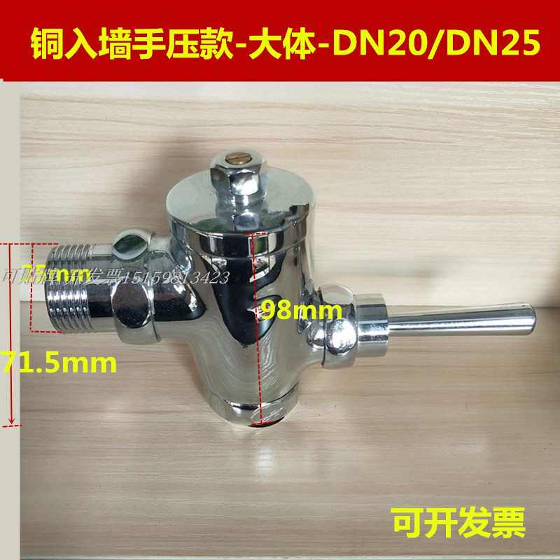 铜入墙手按冲洗阀冲水脚踏按键冲洗阀大便手压式踩延时便池脚器