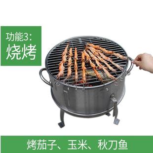 迷你便携烧烤炉 40直径多功能吊烧炉 家用木炭烤鸡炉烤鸭炉乳鸽