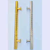 农村大门拉手双开门不锈钢大拉把手加厚老式 外门木门单面螺纹手柄