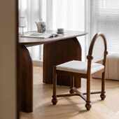 实木复古靠背椅餐椅法式 简约休闲椅家用小户型白蜡木办公椅椅子