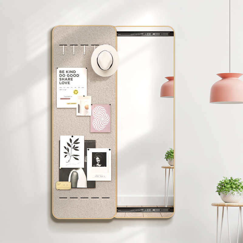 diy毛毡板隐藏式推拉全身镜软木板隐形穿衣镜暗藏挂墙镜子奶油风,住宅家具,衣挂一体镜,淘宝优惠券,粉丝福利购,淘宝优惠卷