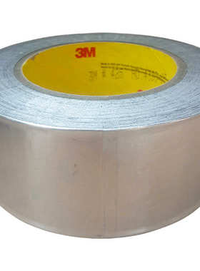 3m铝箔胶带425耐高温加厚遮蔽阻燃密封防水无衬纸粘金属胶导热自