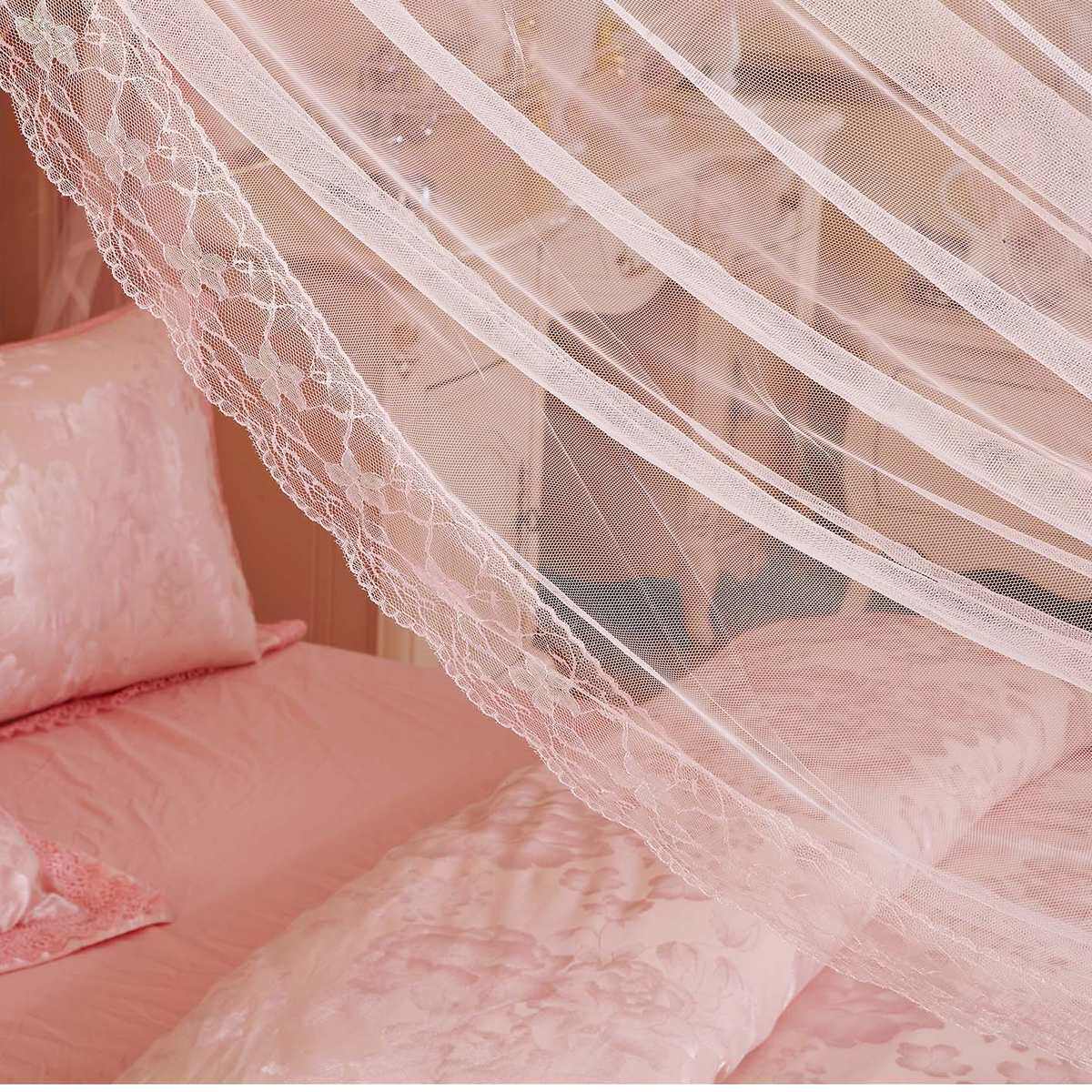 新款落地蚊帐家用公主风账防加厚床米21.8m纱纹三加密1.5m1.2开门