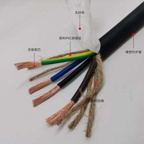 铜芯三项四线YC 3*1.5/2.5/4/6/+1/2橡塑线户外电缆线电线护套线