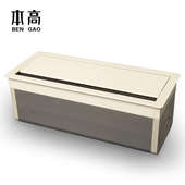 办公桌穿线孔盖板桌面线盒装 饰盖电脑桌长方形线槽内装 86型面板