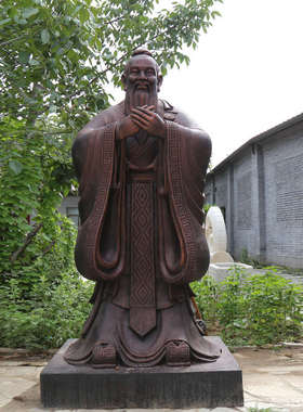 铸铜制作校园人物孔夫子景观玻璃钢雕塑雕像厂家园林大型落地定制