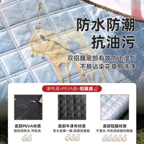 TTLK野餐垫防潮垫加厚户外垫子露营野炊草坪地垫便携防水春游坐垫