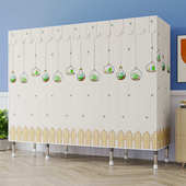 全挂衣简易衣柜家用卧室布衣柜全钢架加粗加厚组装 结构儿童衣橱