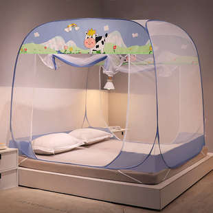 蒙古包蚊帐学生宿舍90一米宽1.2M单人床1.5m1.8长1.9一米九 免安装