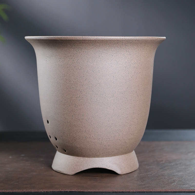 宜兴紫砂花盆精品出汗泥君子兰大蕙兰墨兰建兰花盆陶瓷大口径种