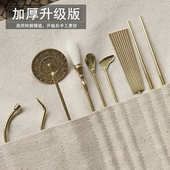 升级加厚纯黄铜七件套香道套装 用品工具勺铲灰押打篆空熏隔火用品
