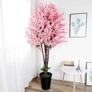 仿真桃花盆栽植物大型假花桃树落地绿植摆件客厅装饰假盆景