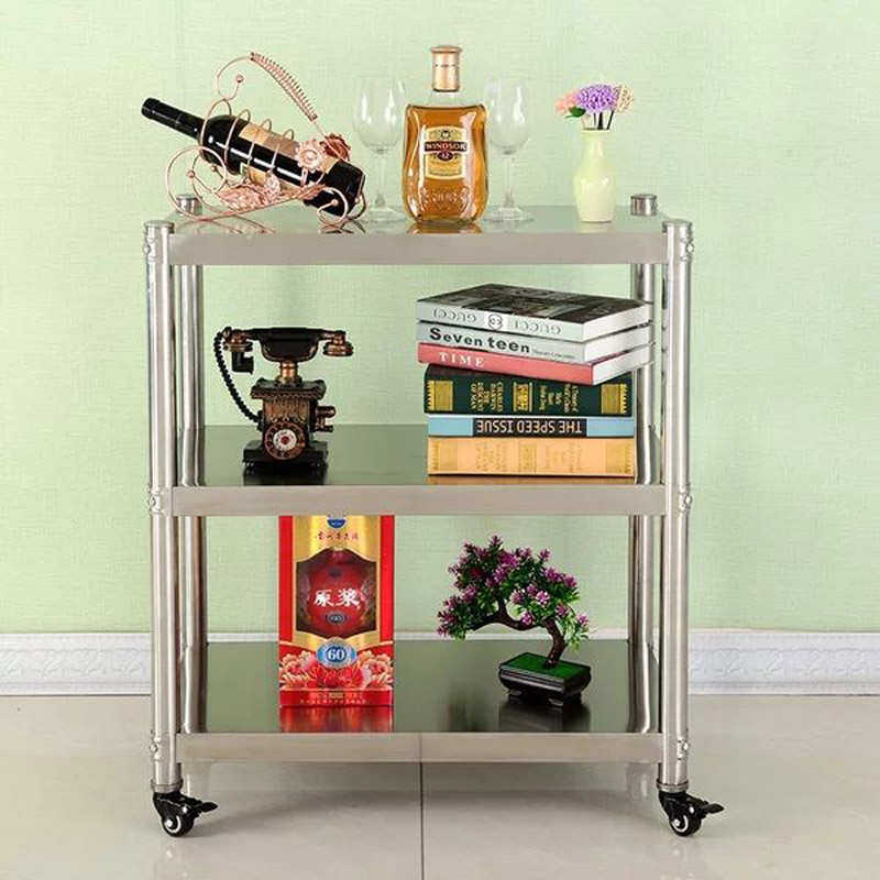 不锈钢三层带轮厨房置物收纳架微波炉烤箱锅碗盆杂物储物架可移动,厨房/烹饪用具,厨房置物架/置物柜/角架,淘宝优惠券,粉丝福利购,淘宝优惠卷