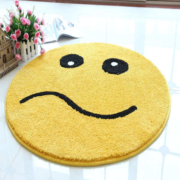 定制金黄色圆形地毯儿童房卧室吊篮地垫电脑椅地毯拍照瑜伽毯机
