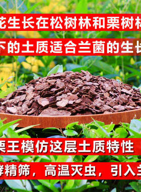 松栗王兰花草专用营养土高端级质量发酵腐熟橡栎树皮鳞颗粒种植料