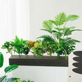 仿真花假花摆设假植物隔断仿真绿植组合造景花槽花箱户外装 饰摆件