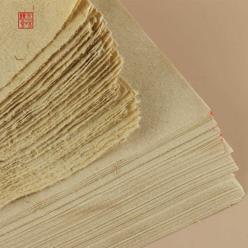 毛边纸纯手工元书纸创作富阳竹纸仿古半生半熟毛笔字书法练字专