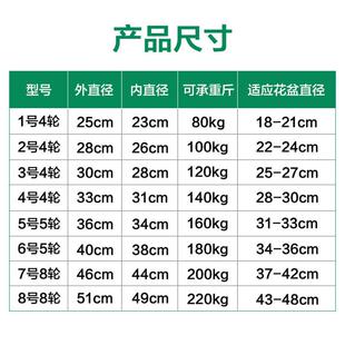 金属铁移动花盆托盘圆形万向轮加厚盆栽花架托盘滑轮花盆底座滚