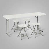 可折叠长条凳小桌子餐桌简易便携式 户外摆摊活动长方形长桌椅凳子