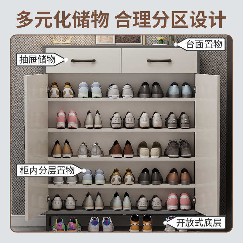 家用门口入户小鞋柜好看灰色玄关柜单门45/55cm收纳储物鞋架楼道