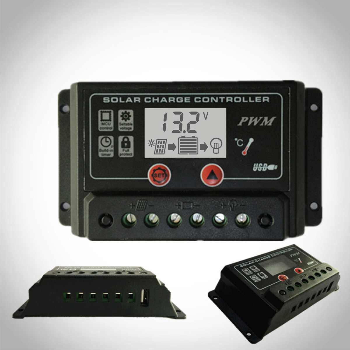 带电流显示升级版40A12V24V太阳能控制器蓄电锂电通用热卖包邮