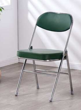 折叠椅加厚加固墨绿色红色黑色结实耐用怀旧复古情怀餐厅店办公椅