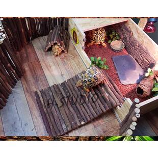 爬虫陆龟蜥蜴折叠变形躲避爬梯围栏爬宠箱造景躲避穴阶梯跳板