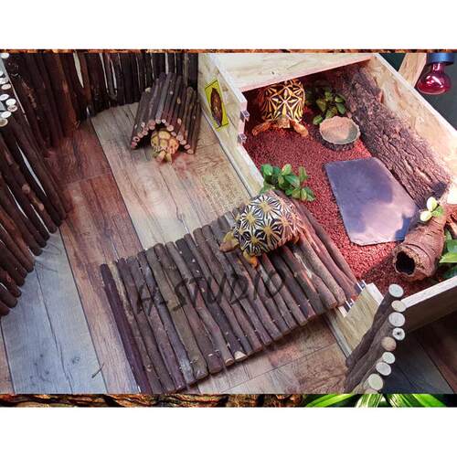 爬虫陆龟蜥蜴折叠变形躲避爬梯围栏爬宠箱造景躲避穴阶梯跳板