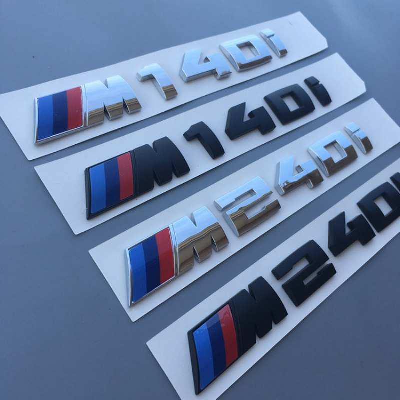专用宝马m140i m240i车标字标1系2系改装后尾标标志车贴黑色尾
