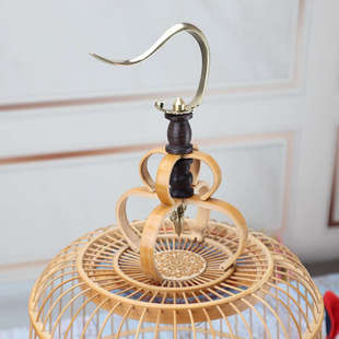 绣眼竹鸟笼靛颏手工老竹贝子黄雀玉鸟文鸟竹皮抛光活底瓜皮笼