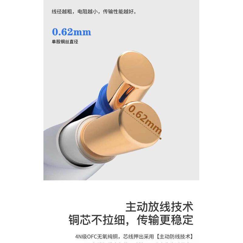 安普超6七类双屏蔽POE家用8芯无氧铜0.58cat7a八类万兆网络线包邮
