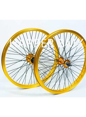 全新BMX小轮车表演车特技动作自行车轮组20寸铝合金车圈花鼓