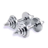 电镀纯钢哑铃男士 健身家用器材可调节重量钢制可拆卸30kg一对套装