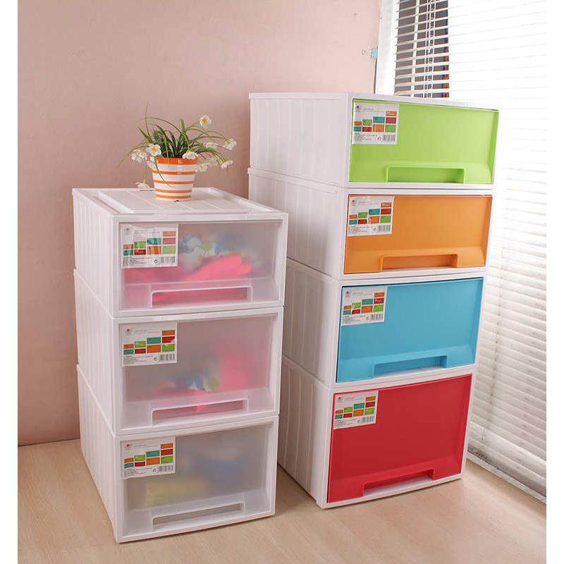 单层抽屉式收纳柜子塑料收纳箱储物柜儿童衣柜多层宝整理箱透明盒