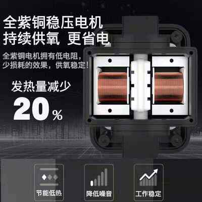 锂电池增氧泵充电式户外钓鱼增氧机便携式氧气泵交直流两用充氧泵