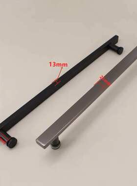 不锈钢304浴室玻璃门把手扁方淋浴房单面孔距440mm隔断移门拉手