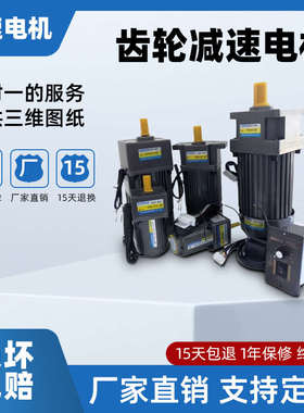 HOULE豪力电机调速电机220V 电动机齿轮减速电机三项异步电动机