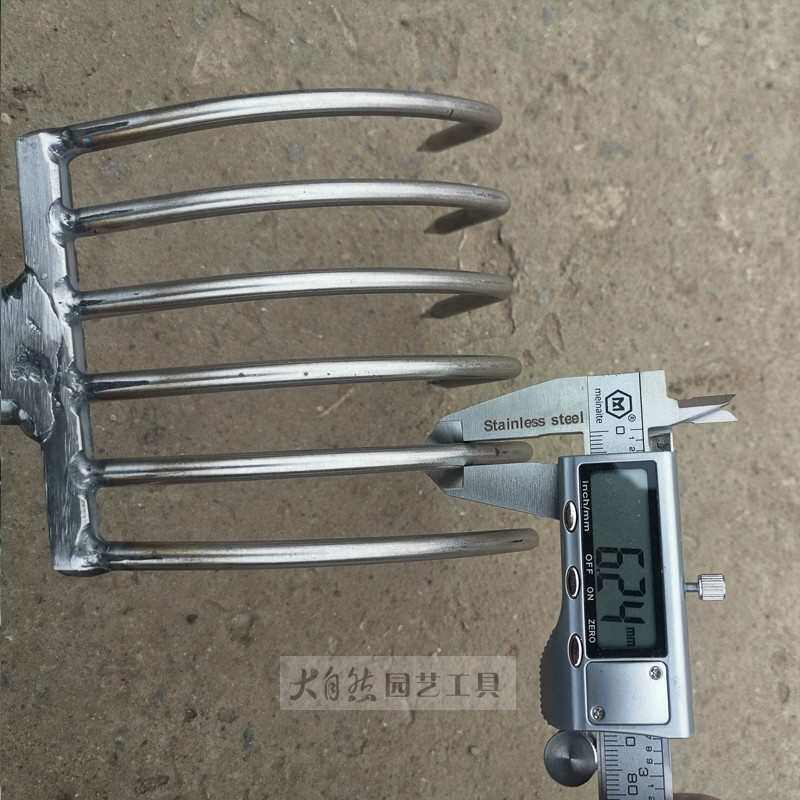 赶海不锈钢耙子蛤耙水草手耙5齿6齿耙子锄头钉耙松土工具