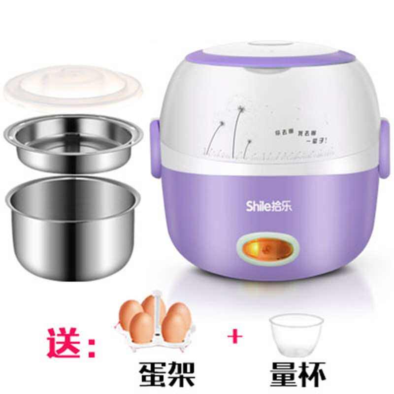 电热饭盒保温多功能不锈钢双层可插电加热蒸煮饭器小型带饭盒微波