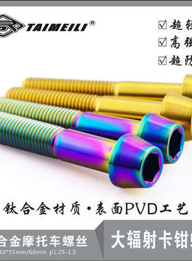EFsolid 钛合金摩托车螺丝 辐射卡钳螺丝 M10*55/60p1.25-1.5