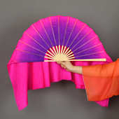 真丝舞蹈扇子山西小花戏花鼓灯秧歌扇子古典舞演出扇紫玫双面渐变